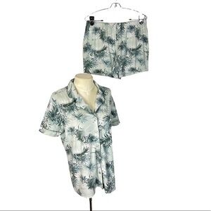 Nicole Miller pajamas Tropical print size Medium palm coconut girl